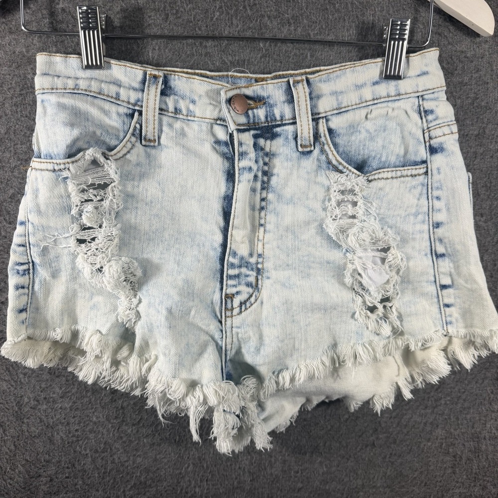 Vibrant MIU Made In USA Jean Shorts Women SZ L Cut Offs Festival 2" Inseam